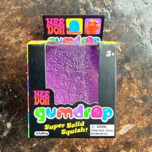 NeeDoh Gumdrop Fidget Toy Nee Doh Super Solid Squish Sensory Stress Purple NWT